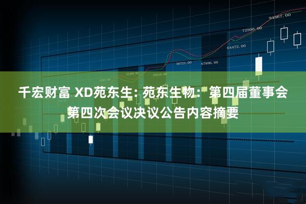 千宏财富 XD苑东生: 苑东生物：第四届董事会第四次会议决议公告内容摘要