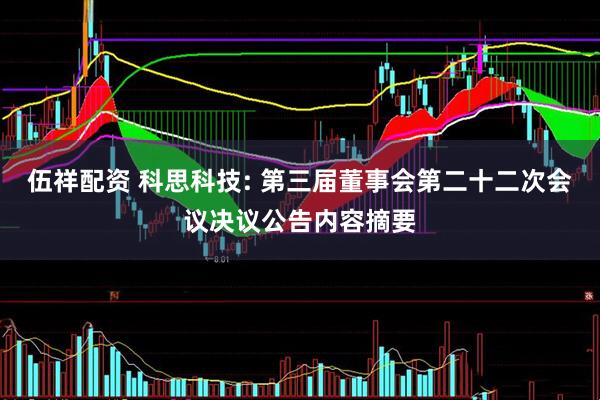 伍祥配资 科思科技: 第三届董事会第二十二次会议决议公告内容摘要